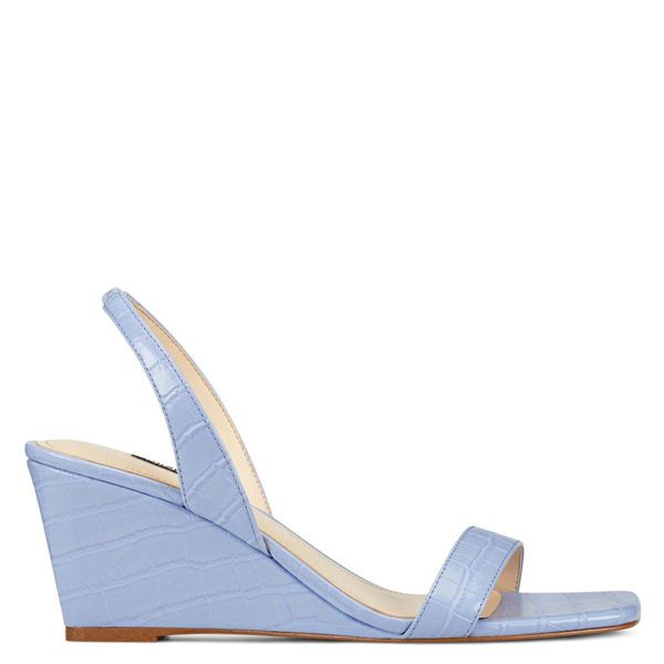 Nine West Kalia Slingback Blue Wedge Sandals | South Africa 42B20-7X62